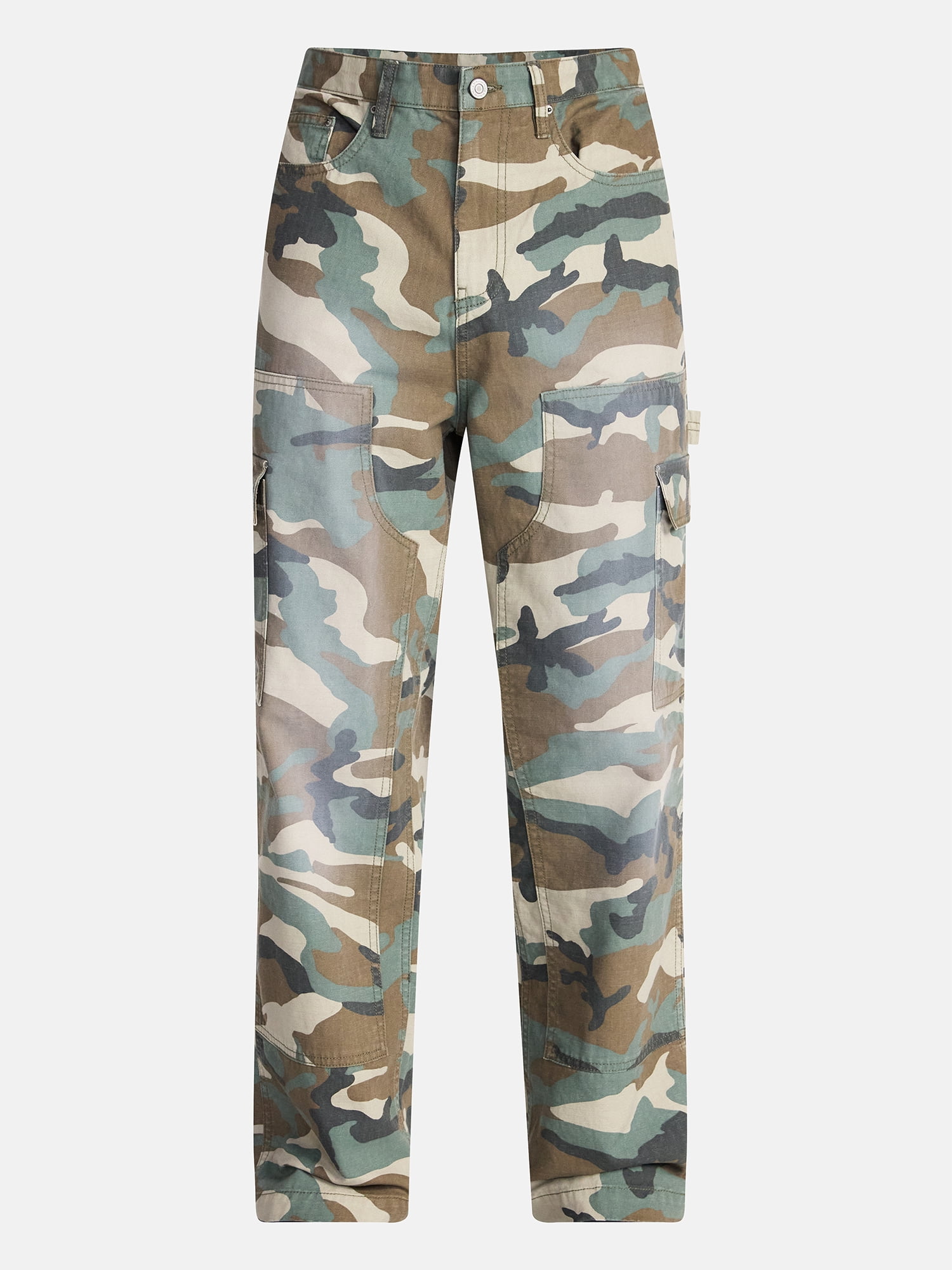No Boundaries 100% Cotton Loose Fit Carpenter Pants, Men's Sizes 28-44