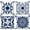 Dark Blue, variant on Dark Blue Geometric Flower Decorative Throw Pillow Covers 18 x 18 Inch, Set of 4 Abstract Couch Pillows for Living Room Square Pillow Cases Patio Sofa Home Decor