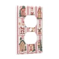 thumbnail image 2 of Yayeee Duplex Wall Plate 1-Gang 4.5"x2.7" Home Receptacle Light Switch Decorative Outlet Cover, Green Christmas Houses, 2 of 7