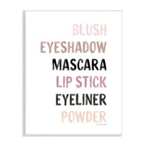 Stupell Industries Makeup To-Do List Blush Mascara Lip Stick Blush,13 x 19, Design by Lady Louise Designs