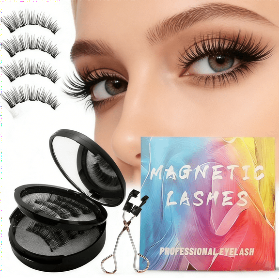 Magnetic Eyelashes, Magnetic Eyelashes with Applicator, Natural Look, Reusable, 2 Size