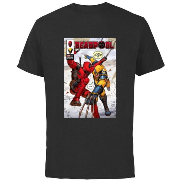 Marvel Studios Deadpool & Wolverine Comic Cover Best Bubs - Short Sleeve Cotton T-Shirt for Adults - Customized-Black
