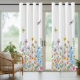 thumbnail image 5 of Outdoor Curtains for Patio Waterproof, Wildflowers Outdoor Privacy Panels Grommet, Farmhouse Country Dragonfly Butterfly Floral Blackout Outside Curtains for Porch/Cabana 54"x84", 2 Panels, 5 of 8