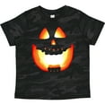 thumbnail image 3 of Inktastic Toothy Grin Pumpkin Face in Orange Glow Boys or Girls Toddler T-Shirt, 3 of 5