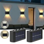 WCIC Solar Powered LED Garden Sconce Fence Lights Wall Door Outdoor Lighting Lamp