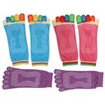 thumbnail image 4 of El dedo del pie cómodo colorido del algodón de alta calidad pega los calcetines antideslizantes de los dedos de los pies de la yoga cinco, 4 of 10