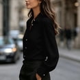 thumbnail image 5 of Aezemi Women Button down Office Blouses Collared Long Sleeve Dressy Fashion Work Casual Shirts Womens Fall Spring Business Casual Trendy Tops XL, 5 of 7
