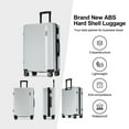 thumbnail image 2 of Ginza Travel 3 Piece Hardshell Luggage Set Hardside Lightweight Suitcase with Lock Spinner Wheels 20in24in28in.(Silver), 2 of 9
