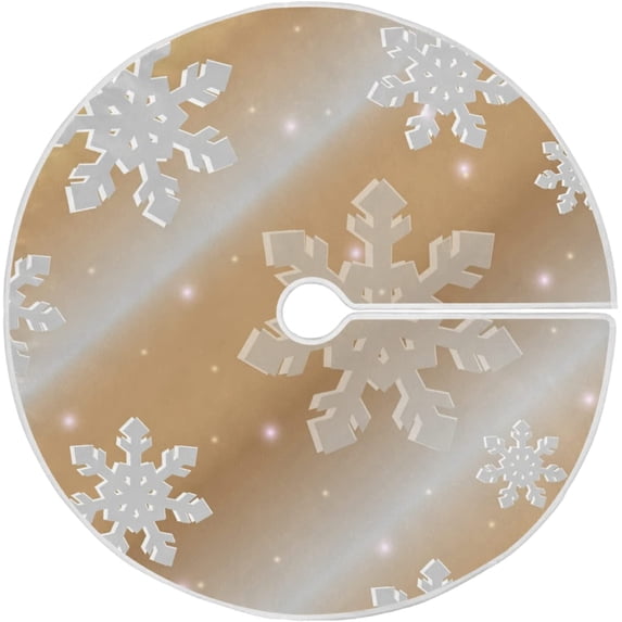 FMSHPON White Christmas Snowflake Xmas Christmas Tree Skirt Stand Mat for Holiday Party Decoration Indoor Outdoor 36 inches