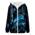 thumbnail image 4 of XIAONU Women's Dolphin Print Hoodie Full Zip Long Sleeve Jacket Soft Casual Ocean Themed Hoodies, 4 of 5