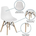 thumbnail image 5 of ZXNYH Elon Series White Plastic Chair with Wooden Legs, 5 of 7