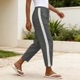 thumbnail image 7 of Mifsaly Linen Blend Pants for Women Side Lace Stripe High Waisted Summer Pant Lightweight Breathable Loose Casual Everyday Wear Outfits with Pockets Dark Gray,L, 7 of 7
