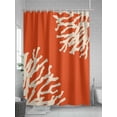 thumbnail image 5 of Nautical Coastal Shower Curtain, Ocean Coral Print Bathroom Decor Curtains Set with Hooks, Orange White Waterproof Fabric Home Accessories， Stall 36 X 72 Inch, 5 of 6