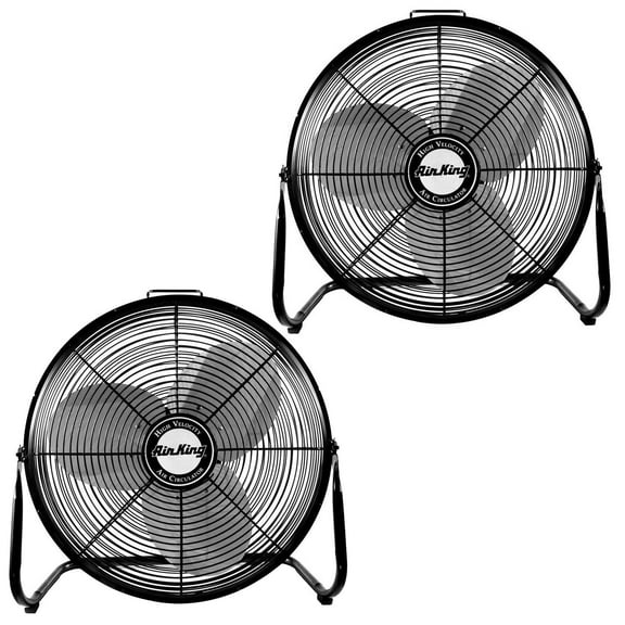 Air King 18" 1/6 HP 3 Speed Heavy Duty Portable Industrial Floor Fan (2 Pack)