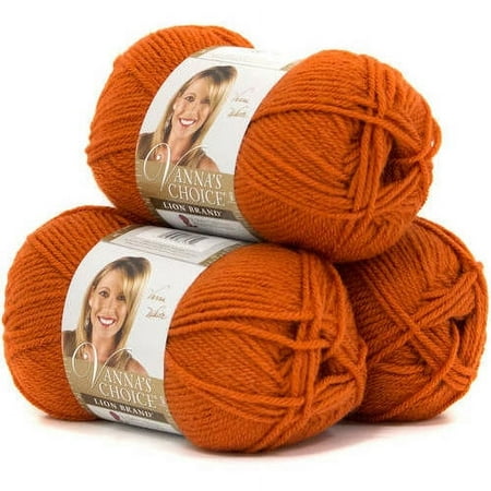 UPC: 0842093102687 | Lion Brand Yarn Vanna s Choice Terracotta Basic Medium Acrylic Orange Yarn 3 Pack