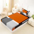 thumbnail image 5 of Castle Fairy Mid Century Geometric Panel Twin Sheets 3pcs,Minimalism Color Block Bedding,Terracotta Gray Black,1 Flat Sheet, 1 Fitted Sheet and 1 Pillowcase, 5 of 7