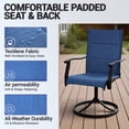 thumbnail image 5 of DELMANGO Patio Swivel Chairs Set of 4, Outdoor Dining Chairs High Back, All-Weather Textilene Swivel Rocker Chair for Lawn Porch Garden, Blue, 5 of 9
