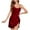 Wine, variant on Feancey Nightgowns for Women Satin Slip Dress Solid Color Casual Sleeveless Nightdress Side Slit Sleepwear Soft Cute Silky Nightshirts Holiday Clearance Sale Pink M