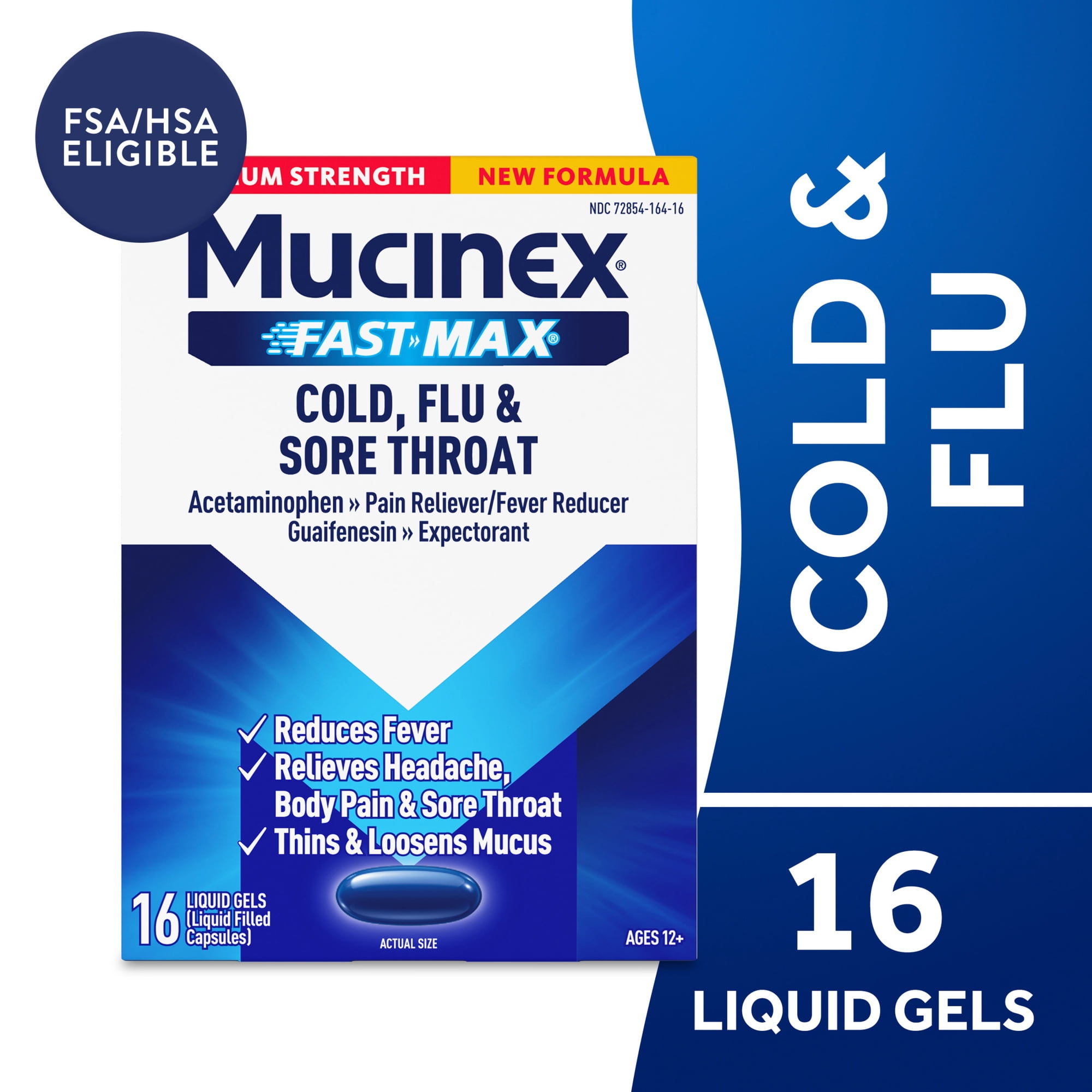 MUCINEX?? FAST-MAX?? Liquid Gels - Cold, Flu & Sore Throat 24/16 ct.