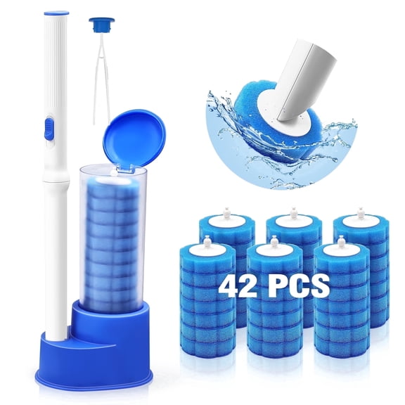 NEWE Disposable Toilet Brush with Tweezers with 42PCS Refills