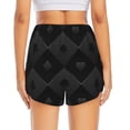 thumbnail image 4 of Goofa Black Poker Printed Women 2 in 1 Running Shorts,Quick Dry Athletic Workout Shorts,High Waisted Athletic Shorts with Liner Pockets-Medium, 4 of 9
