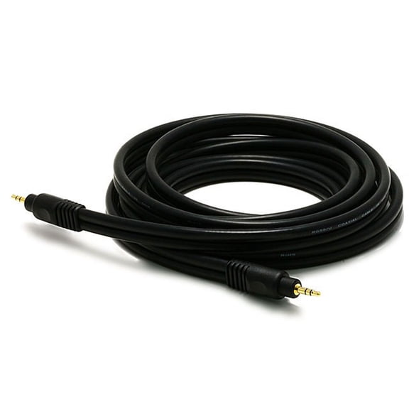 Monoprice Audio Cable - 10 Feet - Black | Premium 3.5mm Stereo Male to 3.5mm Stereo Male 22AWG, Gold Plated