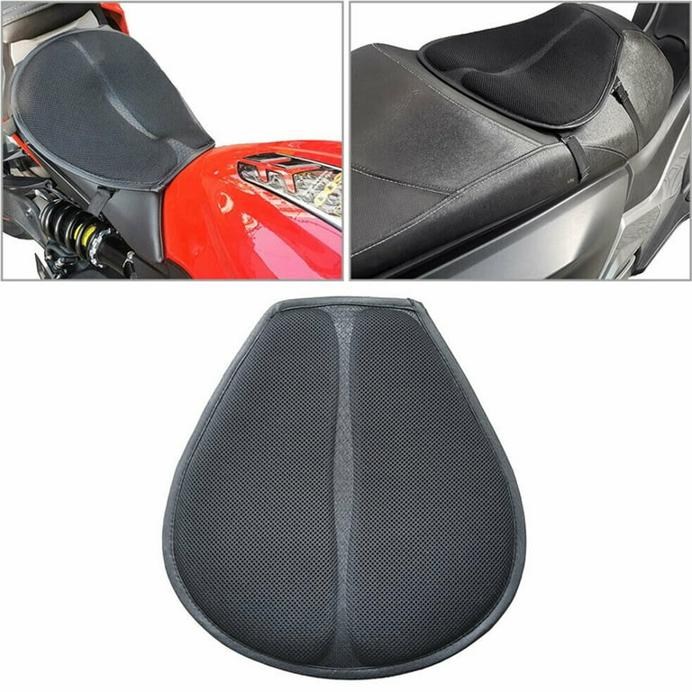 Welpettie Motorcycle Seat Cushion 5-Layer Shock Absorption Motorbike Seat Pad Quick-drying Protective Ride Saddle Seat Non-Slip 3D Breathable Mesh