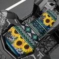 thumbnail image 3 of Renewold Waterproof ATV Seat Cover 25.2x10 Inch, Anti-slip Four Wheeler Seat Cover ATV Accessories Universal Fit for Honda/Yamaha/Polaris/Kawasaki, Southwest American Tribal Sunflower Teal, 3 of 7