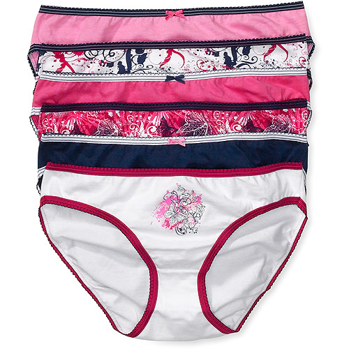 No Boundaries Juniors Stretch Cotton Bikini Panties, 6Pack