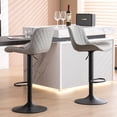 thumbnail image 4 of Kidol & Shellder Soft Bar Stools Set of 2 Grey Adjustable Swivel Barstools with Back, 4 of 5
