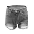 thumbnail image 4 of Rezuofi 1 Pcs Womens High Waist Ripped Hole Short Jeans Washed Distressed Denim Shorts 2025, 4 of 6