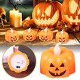 thumbnail image 3 of 12pc Pumpkin Lights Decorations,Halloween Decorations,Lights That Adding to The Atmosphere, Flameless Candles, Halloween Flickering Tealight Candle for Home Table Indoor Night Party Decor, 3 of 8