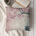 thumbnail image 3 of YINGXI Japanese Cherry Fuji Mountain Throw Pillow Covers Ocean Tree Linen Pillow Case Home Decorative Pillow Cushion Cover Office Couch Sofa Chair Pillows 20x20in, 3 of 5