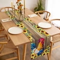 thumbnail image 3 of Farmhouse Rooster Table Runner - 90 Inch Long, Kitchen Dining Table Runner Dresser Scarves, Retro Botanical Sunflower Floral Wood Farmhouse Decor for Coffee Tables Wedding Party Banquet, 3 of 8