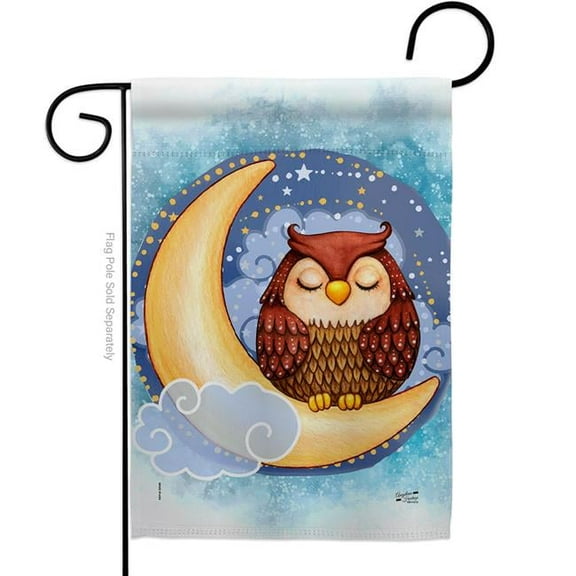 Angeleno Heritage G135356-BO Midnight Owl Animals Bird 13 x 18.5 in. Double-Sided Decorative Vertical Garden Flags for House Decoration Banner Yard Gift