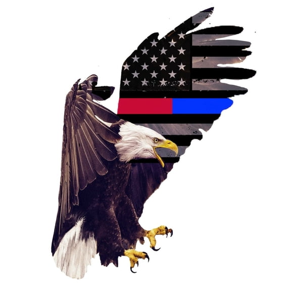 Bald Eagle USA American Flag Sticker Decal Bumper Red Blue - 4" Inches Long