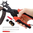 thumbnail image 1 of Kit de perforación de cuero, herramienta para hacer agujeros múltiples que ahorra mano de obra y duradera, con perforadora rotativa de 6 tamaños de orificios redondos, para cinturón, banda de mano, b Namotu CZBG-ZC28, 1 of 6