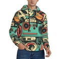 thumbnail image 2 of Pofeuu Retro Pop Art Collage Print Mens Casual Hooded Collar Drawstring Hoodies Pullover Sweatshirts Casual Long Sleeve Shirts-Large, 2 of 7
