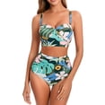 thumbnail image 3 of WILLBEST Traje de Baño Tankini para Mujer, Bikini de Cintura Alta, Sexy, Push Up, de Dos Piezas, Vintage, de Dos Piezas, Retro, Fruncido, de Cintura Alta, Estampado 2008, 3 of 4