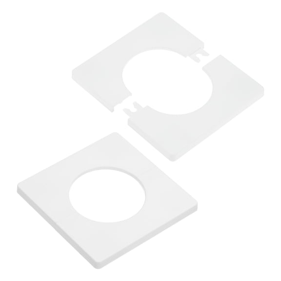 Uxcell 2-Pack Wall Split Flange, ABS Square Self-Adhesive Cover for 51mm/2.01in Dia Pipe [White,7mm/0.28in H]