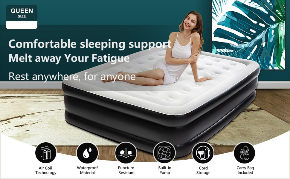 Skonyon Comfort 18 in. Twin Deluxe Air Mattress with Built in Pump