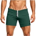 thumbnail image 2 of Mifsaly Mens Beach Shorts Square Cut Ribbed Swim Trunks Llightweight Quick Dry Vacation Swimming Surfing Bathing Suits Army Green,M, 2 of 7