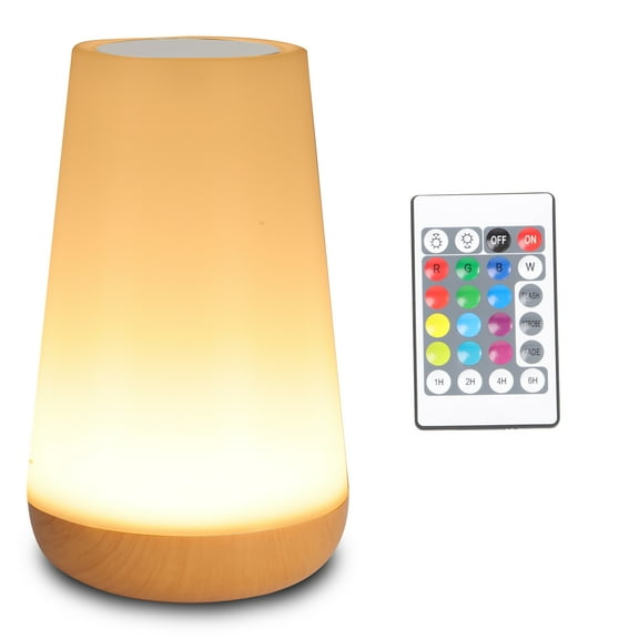Dimmable Touch Lamp, Portable Table Bedside Lamp, 5 Brightness & 21 RGB Colors, Night Lights for Bedroom/Bathroom/ Living Room
