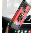 thumbnail image 3 of TECH CIRCLE Hard Phone Case for Samsung Galaxy A22 5G (6.6 Inch) - Sliding Cover for Camera, Silicone/Plastic Protective Composite Case, Drop Proof Rugged Cover with Kickstand /Card Holder (Red), 3 of 8