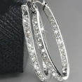thumbnail image 3 of Olilia Earrings Hoop Stud Drop & Dangle Rhinestone Inlaid Banquet Jewelry Ring Ear Temperament Ring Birthday Gift Earring for Girlfriend., 3 of 4