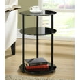 thumbnail image 3 of Convenience Concepts Designs2Go Classic Glass 3-Tier Round Table, Black Glass, 3 of 5