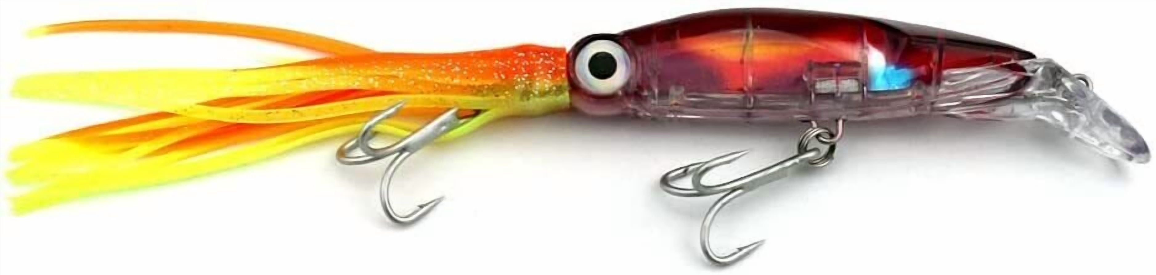 6 Pack Squid Skirts Fishing Lures 1.4 OZ/5.1 IN Octopus Bait with 2 Treble Hooks