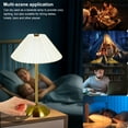 thumbnail image 6 of Upgraded Bedside Table Lamp with 3 Color Temperatures, USB Charging Metal Base Night Light, Pleated Fabric Shade Stepless Cordless Table Lamp, 1800mAh (11.8 inch), 6 of 10