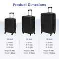 thumbnail image 5 of Babyqueen 3 Piece Luggage Set Hardside Suitcase with TSA Lock Spinner Wheels Lightweight Travel Luggage Carry-On 20" Checked 24" 28" Black, 5 of 9