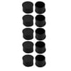 10pcs 42mm Dia Black PVC Rubber Round Chair Leg Floor Insert Cover Protector